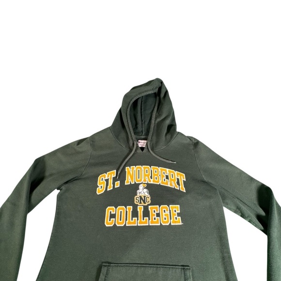 Champion St Norbert College Hoodie Green Size L Pullover Sweatshirt SNC Logo - Picture 2 of 10